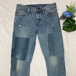 Vintage patchwork Levi’s button fly jeans